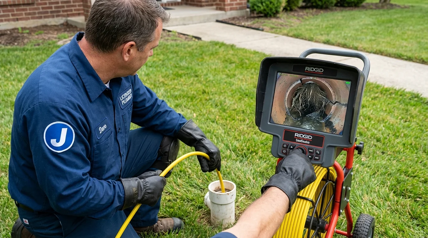 Sewer camera inspection being performed by Johns Plumbing LLC in Indian Wells