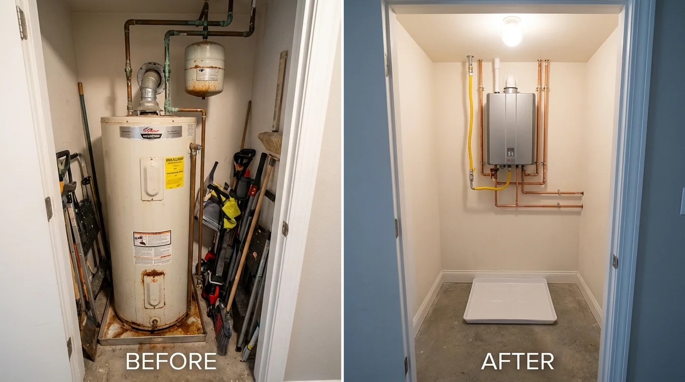 Tank water heater versus wall-mounted tankless unit comparison for Indian Wells, CA homeowners
